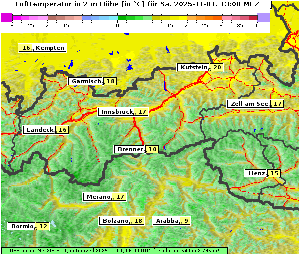 Temperatur, 1. 11. 2025