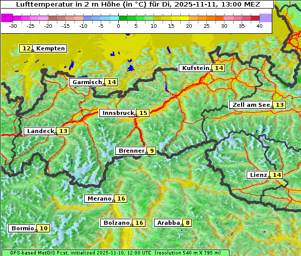 Temperatur, 11. 11. 2025