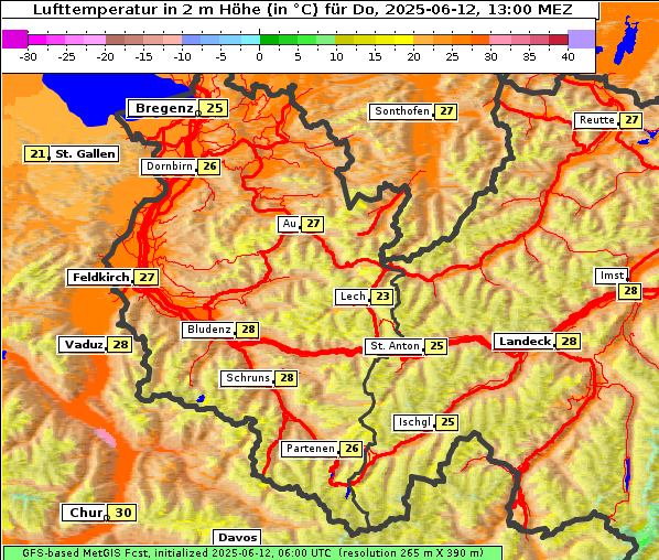 Temperatur, 12. 6. 2025