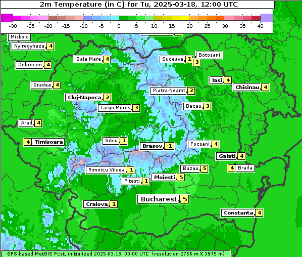 Temperatur, 18. 3. 2025