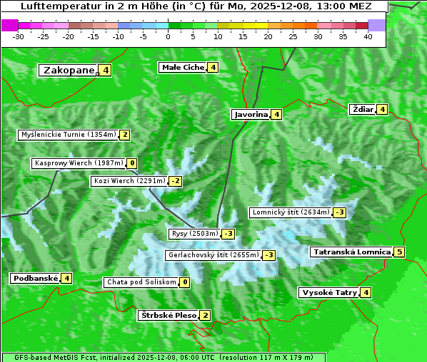 Temperatur, 8. 12. 2025