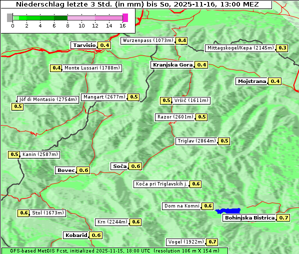 Niederschlag, 16. 11. 2025