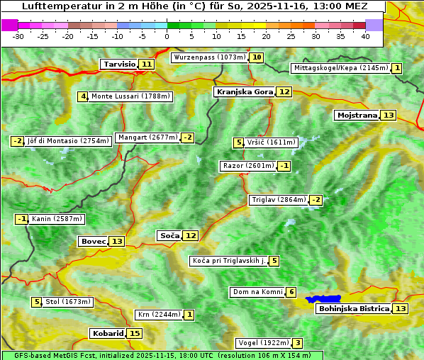 Temperatur, 16. 11. 2025