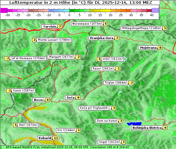 Temperatur, 16. 12. 2025