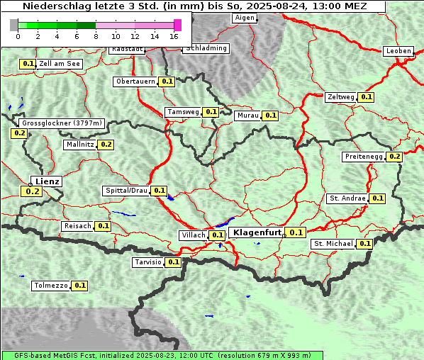 Niederschlag, 24. 8. 2025