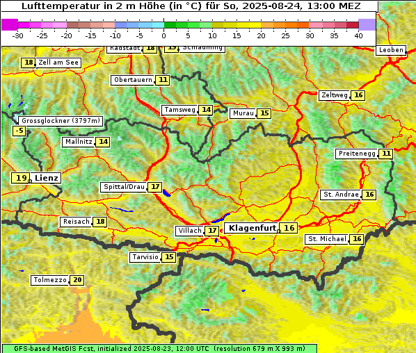 Temperatur, 24. 8. 2025