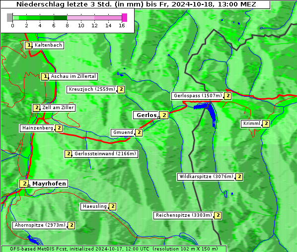 Niederschlag, 18. 10. 2024