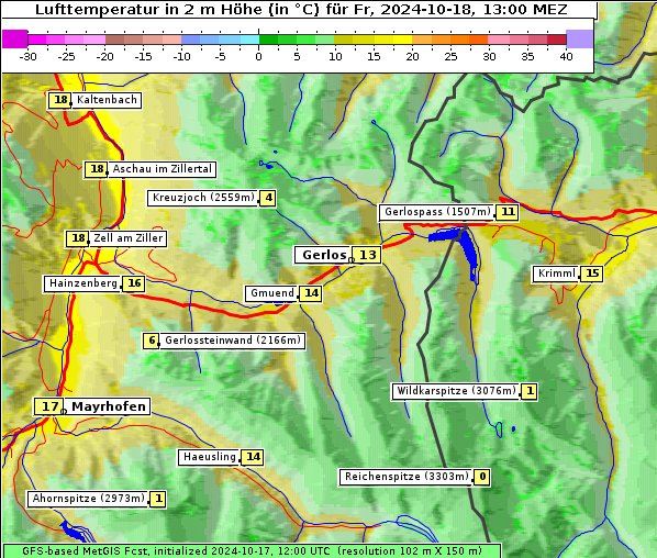 Temperatur, 18. 10. 2024