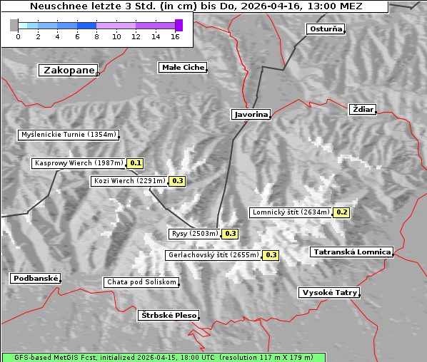 Neuschnee, 16. 4. 2026