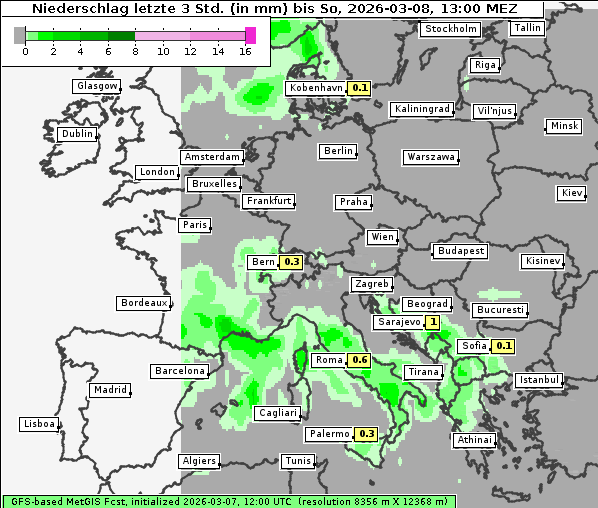 Niederschlag, 8. 3. 2026