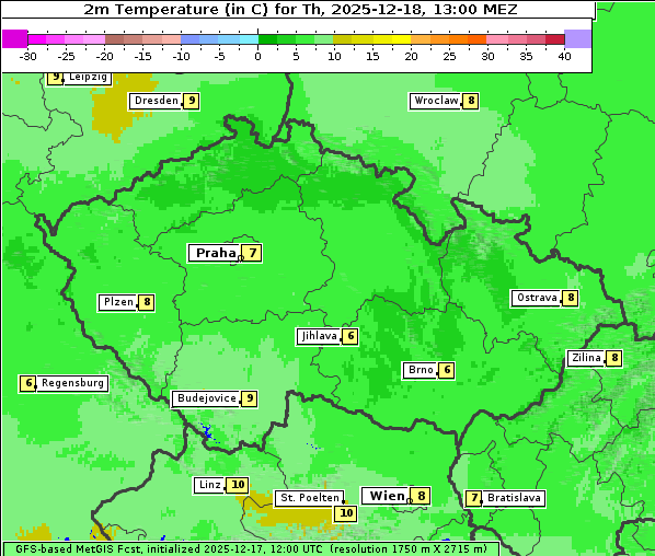 Temperatur, 18. 12. 2025