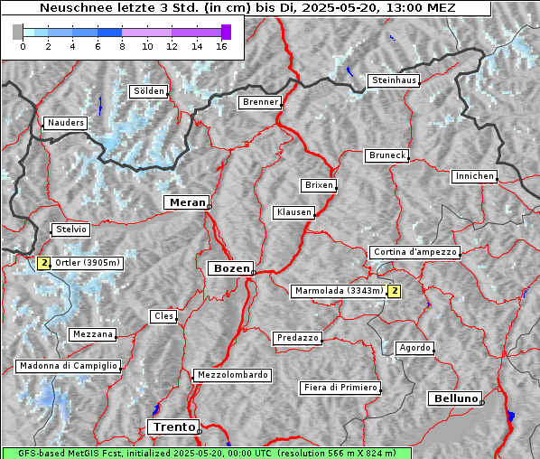 Neuschnee, 20. 5. 2025