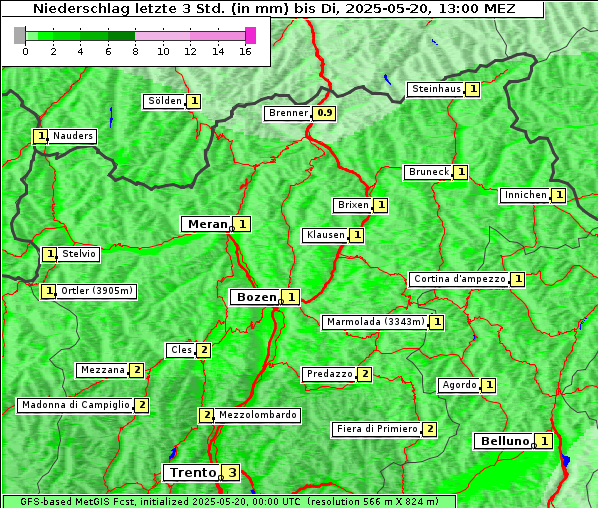 Niederschlag, 20. 5. 2025