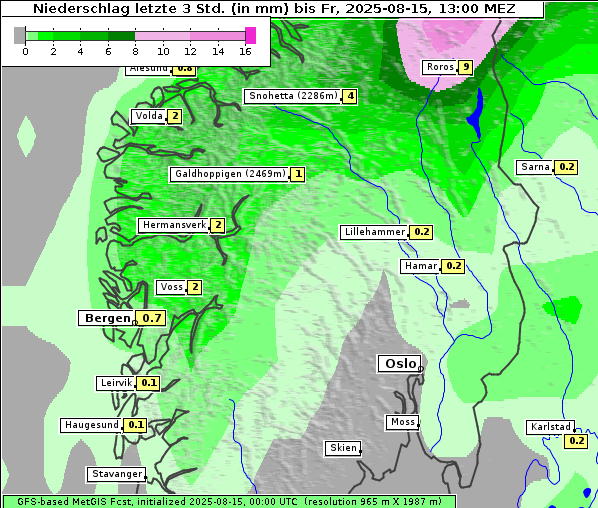 Niederschlag, 15. 8. 2025