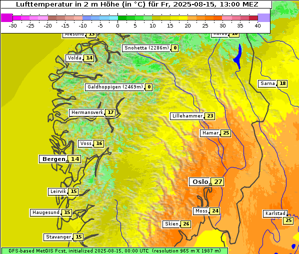 Temperatur, 15. 8. 2025