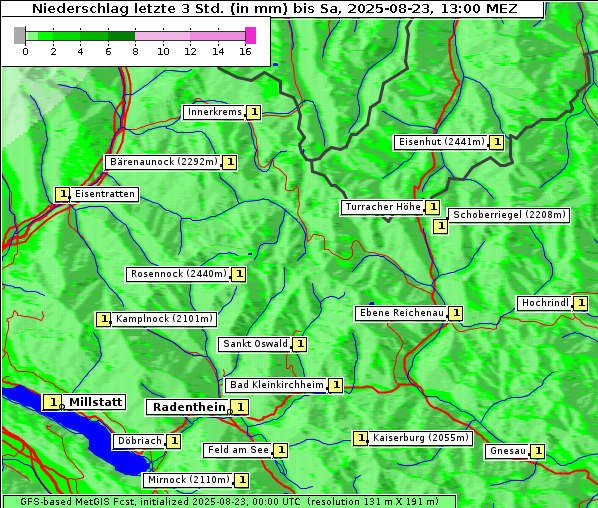 Niederschlag, 23. 8. 2025
