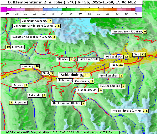 Temperatur, 9. 11. 2025