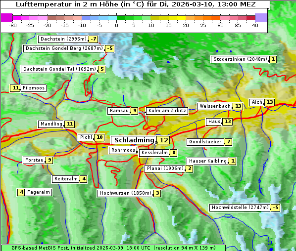 Temperatur, 10. 3. 2026