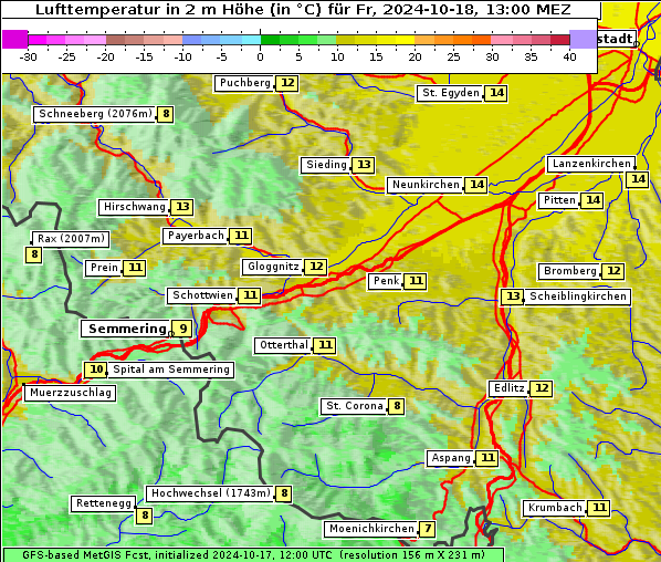 Temperatur, 18. 10. 2024