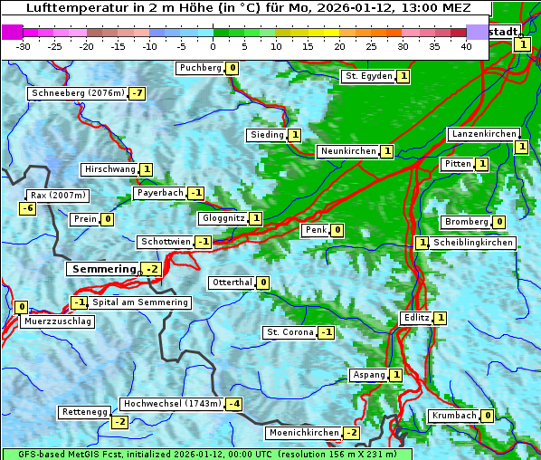 Temperatur, 12. 1. 2026