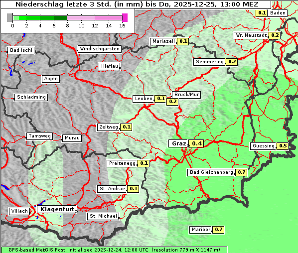 Niederschlag, 25. 12. 2025