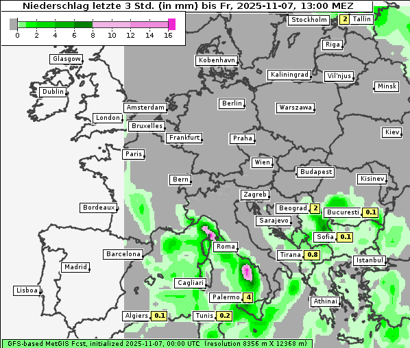 Niederschlag, 7. 11. 2025