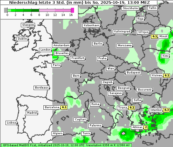 Niederschlag, 19. 10. 2025