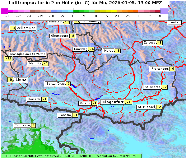 Temperatur, 5. 1. 2026