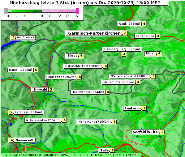 Niederschlag, 23. 10. 2025
