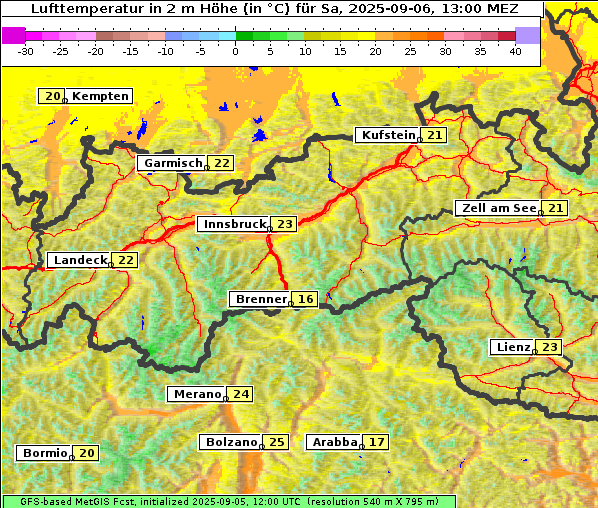 Temperatur, 6. 9. 2025