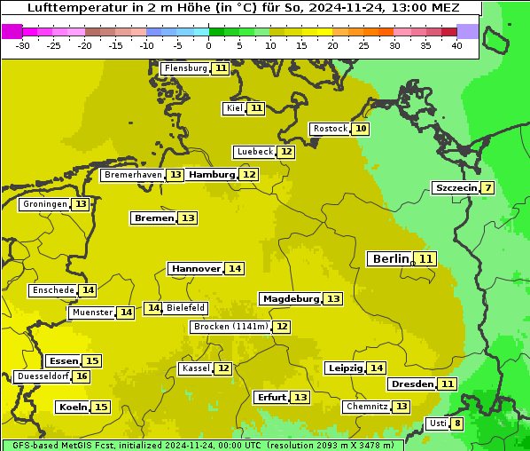 Temperatur, 24. 11. 2024