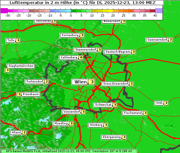 Temperatur, 23. 12. 2025