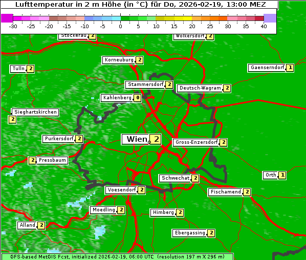Temperatur, 19. 2. 2026
