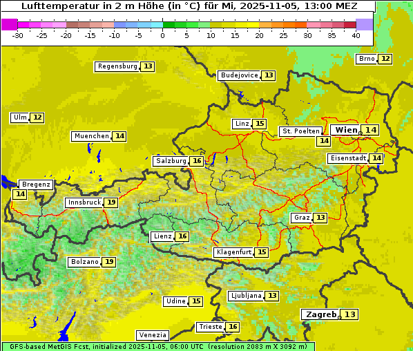 Temperatur, 5. 11. 2025