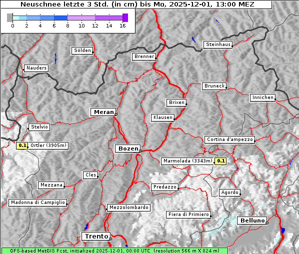 Neuschnee, 1. 12. 2025