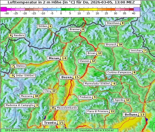 Temperatur, 5. 3. 2026