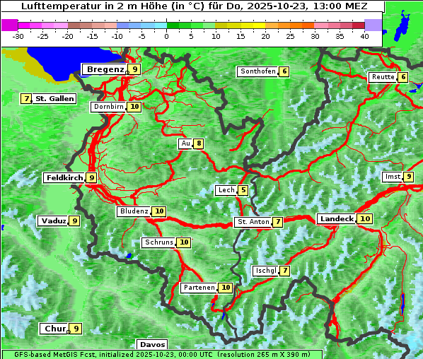 Temperatur, 23. 10. 2025