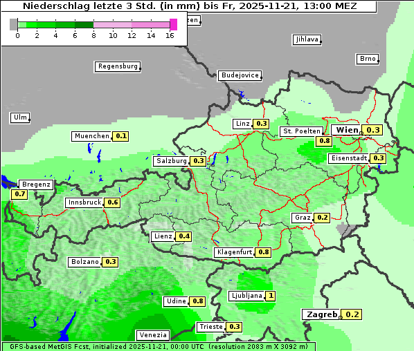 Niederschlag, 21. 11. 2025