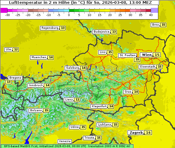 Temperatur, 8. 3. 2026