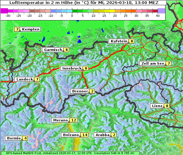 Temperatur, 18. 3. 2026