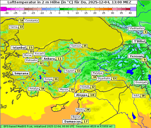 Temperatur, 4. 12. 2025