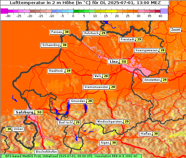 Temperatur, 1. 7. 2025