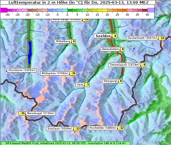 Temperatur, 13. 3. 2025