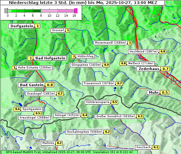 Niederschlag, 27. 10. 2025