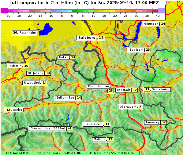 Temperatur, 14. 9. 2025