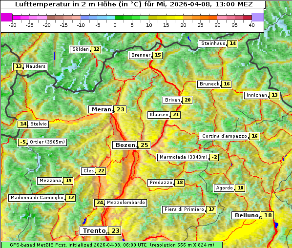 Temperatur, 8. 4. 2026