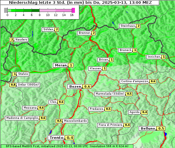 Niederschlag, 13. 3. 2025