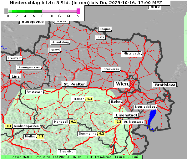 Niederschlag, 16. 10. 2025