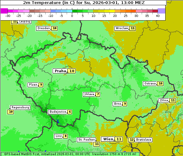 Temperatur, 1. 3. 2026
