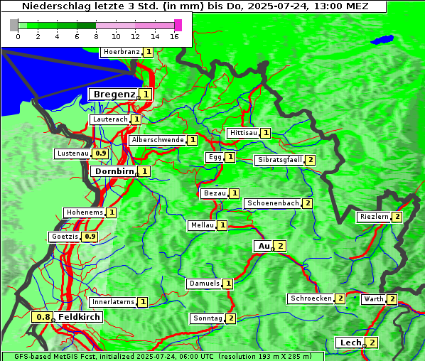 Niederschlag, 24. 7. 2025